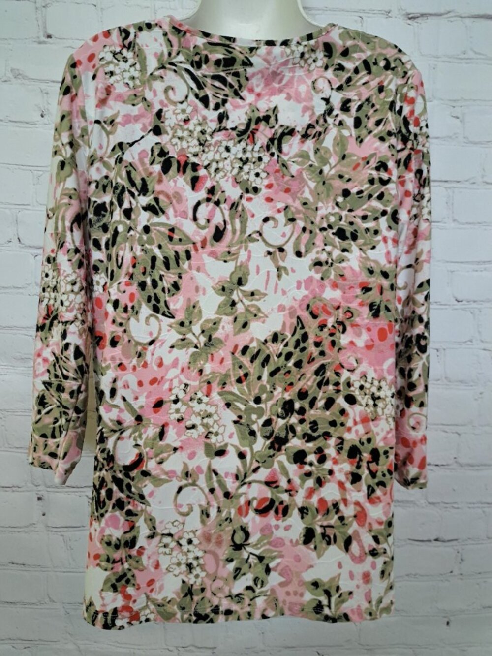 Cathy Abstract Floral Print Comfy Top Blouse Size Small - Picture 3 of 11
